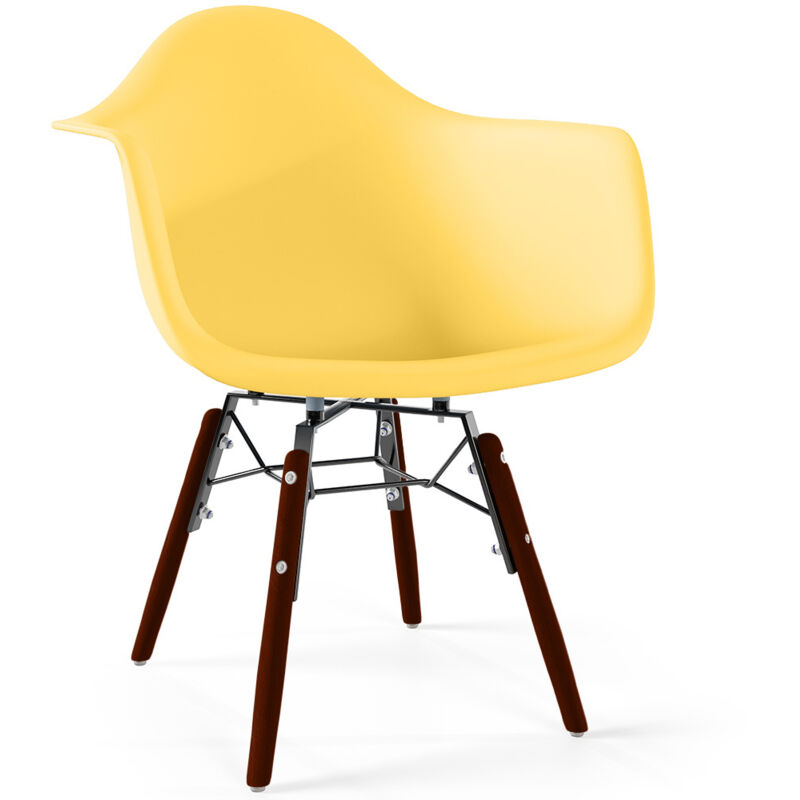Chaises Enfant - Design Scandinave - Pieds en Bois Foncé - Nordika Jaune