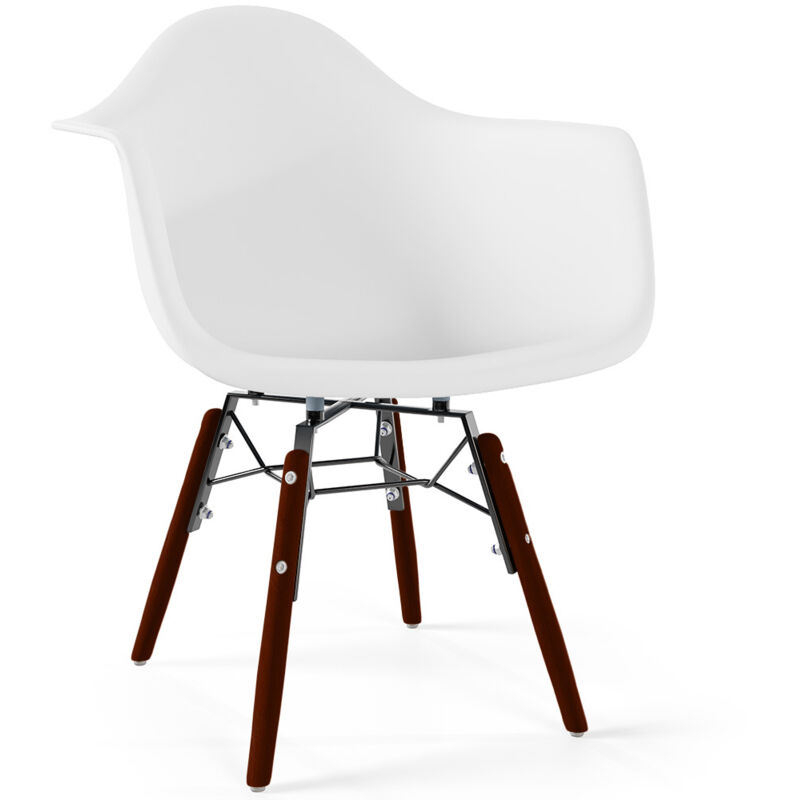 Chaises Enfant - Design Scandinave - Pieds en Bois Foncé - Nordika Blanc