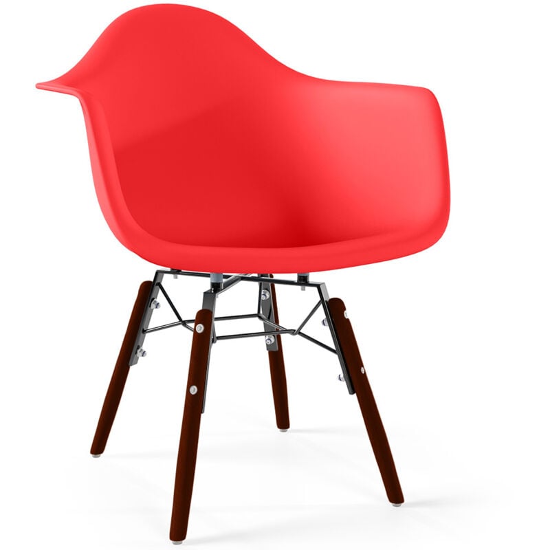 Chaises Enfant - Design Scandinave - Pieds en Bois Foncé - Nordika Rouge