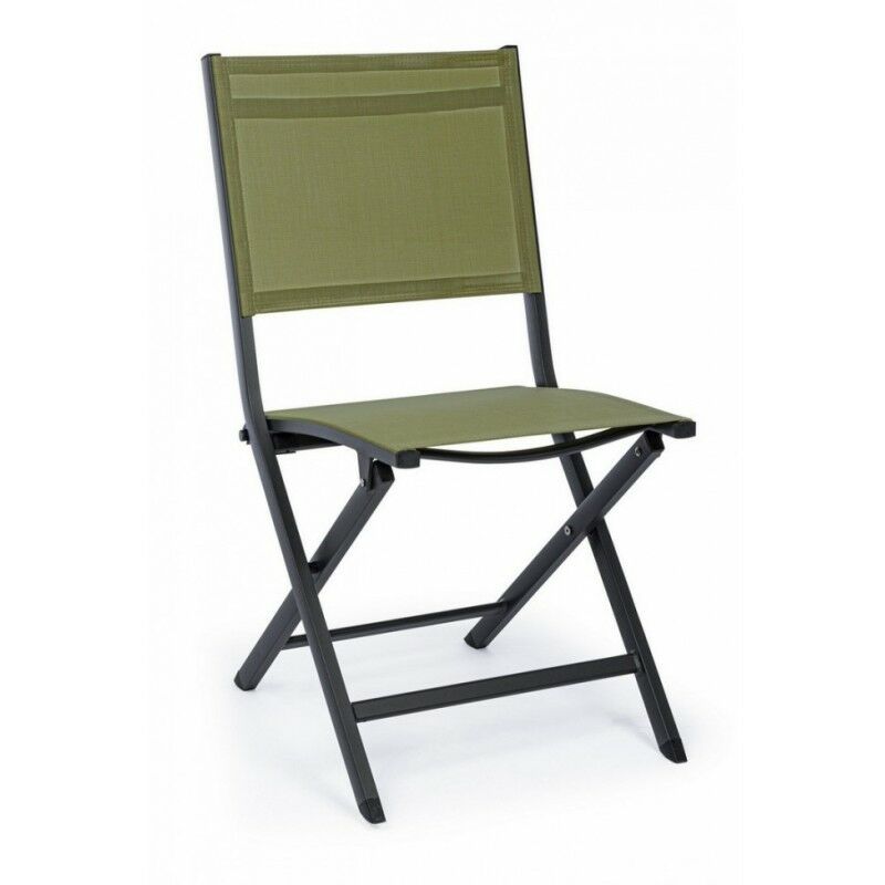 Bizzotto - Chaise d'extérieur en aluminium Vert anthracite elin 47x57x h88 cm