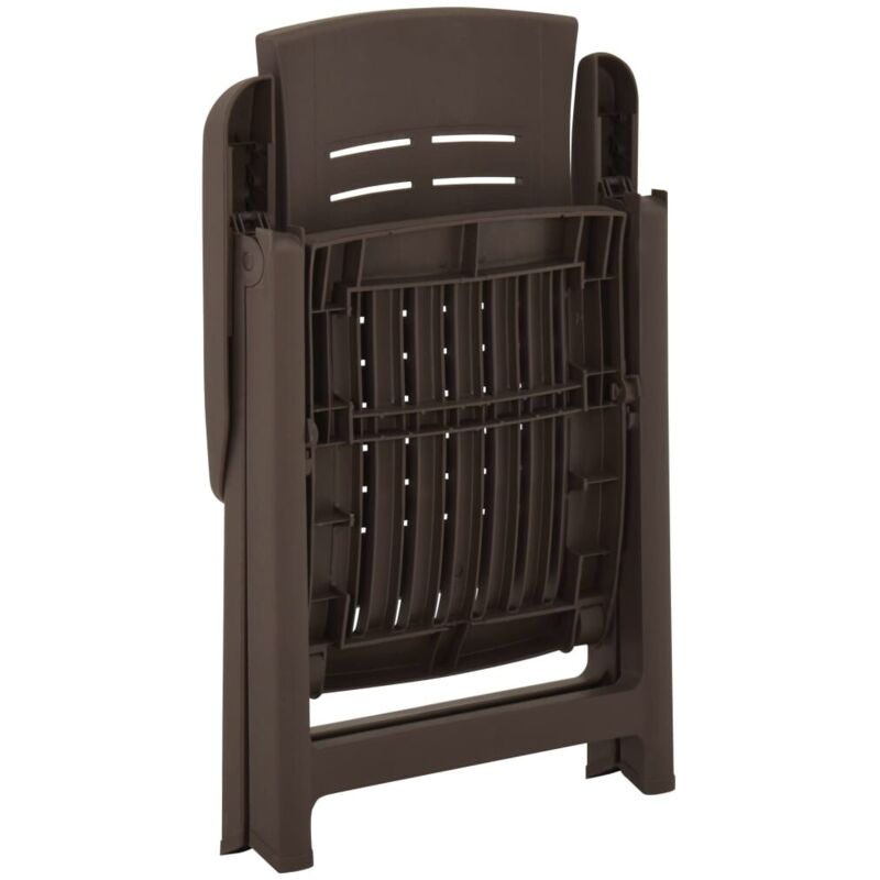 Chaises inclinables de jardin lot de 2 Plastique Moka vidaXL