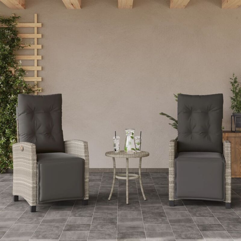 Vidaxl - Chaises inclinables de jardin lot de 2 avec repose-pied rotin