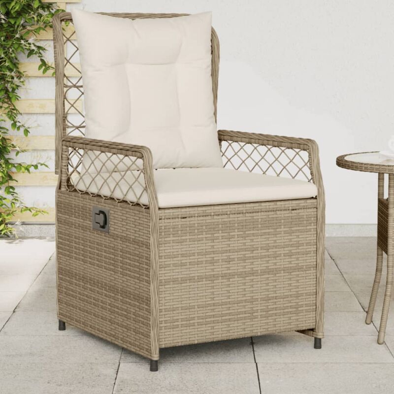 Chaises inclinables de jardin lot de 2 beige résine tressée - Vidaxl