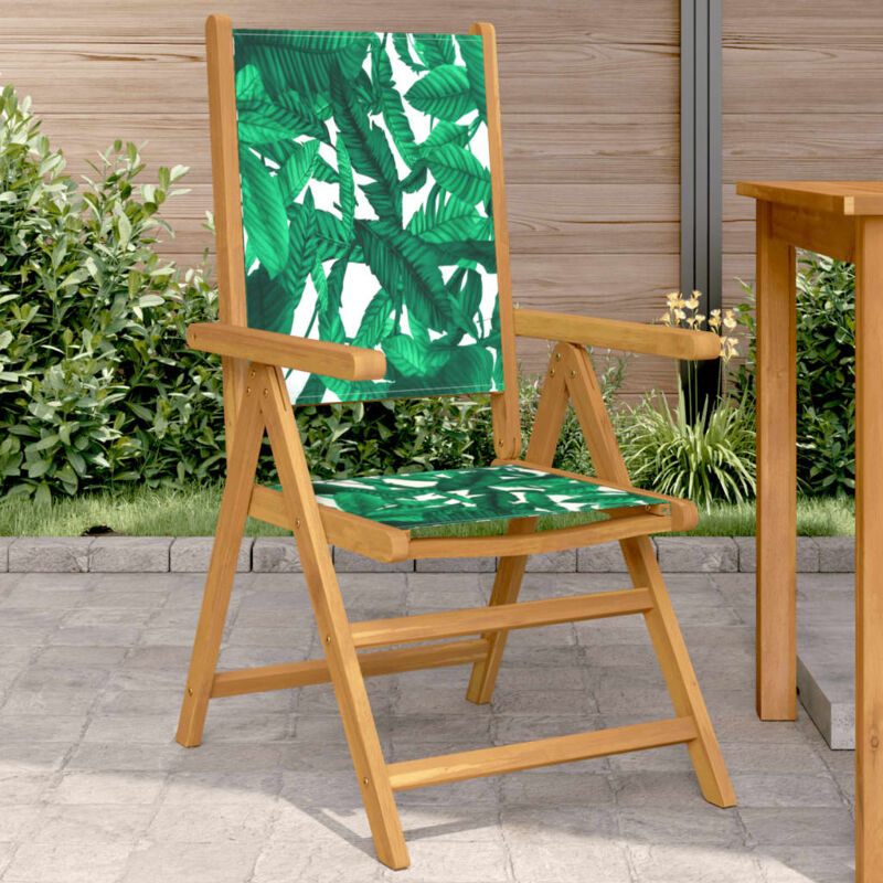 Chaises de jardin lot de 2 motif de feuilles acacia et tissu - Vidaxl