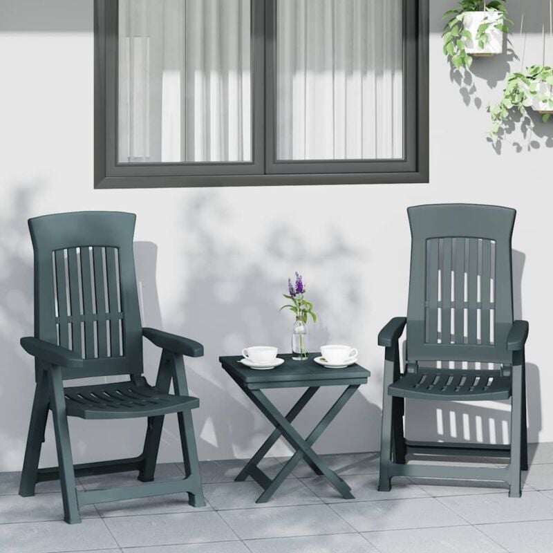 Vidaxl - Chaises inclinables de jardin lot de 2 vert pp
