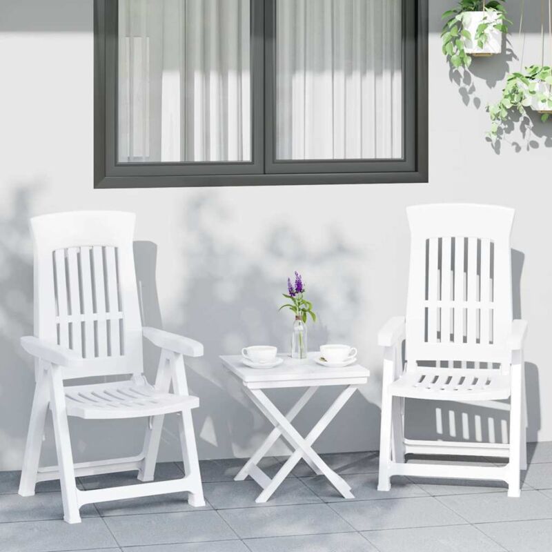 Vidaxl - Chaises inclinables de jardin lot de 2 blanc pp