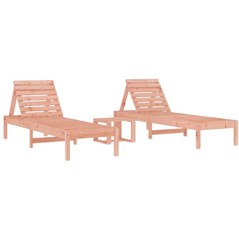 Vidaxl - Chaises longues lot de 2 avec table bois massif de Douglas