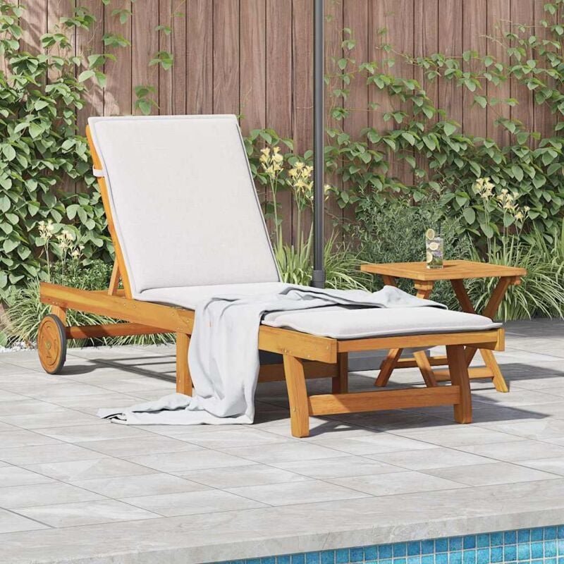 Vidaxl - Chaise longue avec table bois massif d'acacia