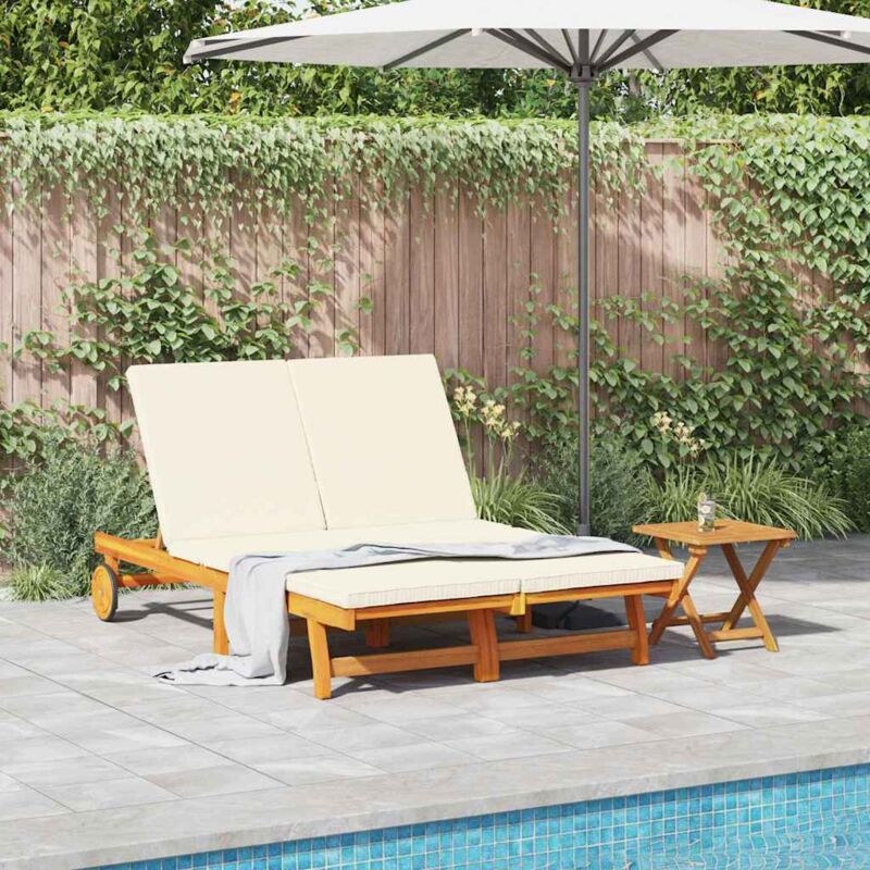 Vidaxl - Transat 2-personne Marron 125 x 200 x 84cm Bois d'acacia massif