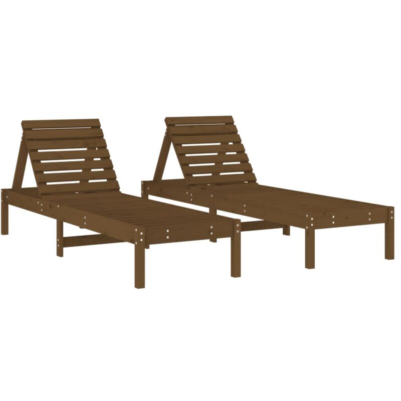 Vidaxl - Chaises longues lot de 2 199,5x60x74 cm bois massif de pin