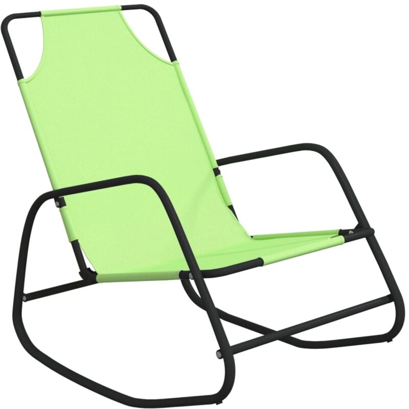 Vidaxl - Chaise longue à bascule Vert Acier et textilène