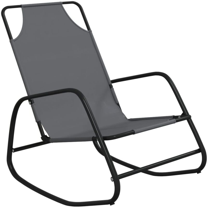 Vidaxl - Chaise longue à bascule gris acier et textilène