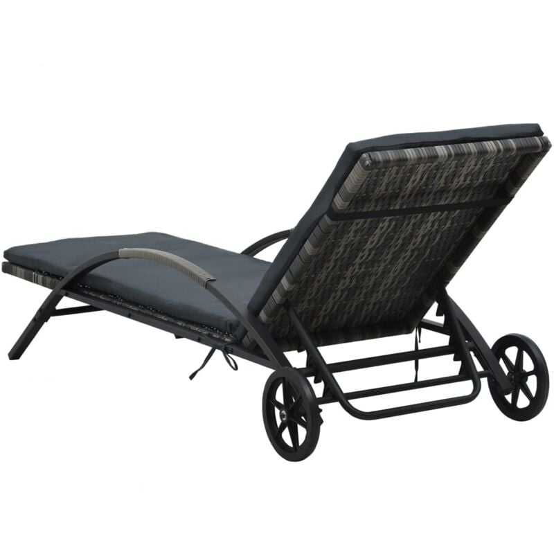 Chaises longues avec table Résine tressée Anthracite Chaises longues avec table Résine tressée Anthracite