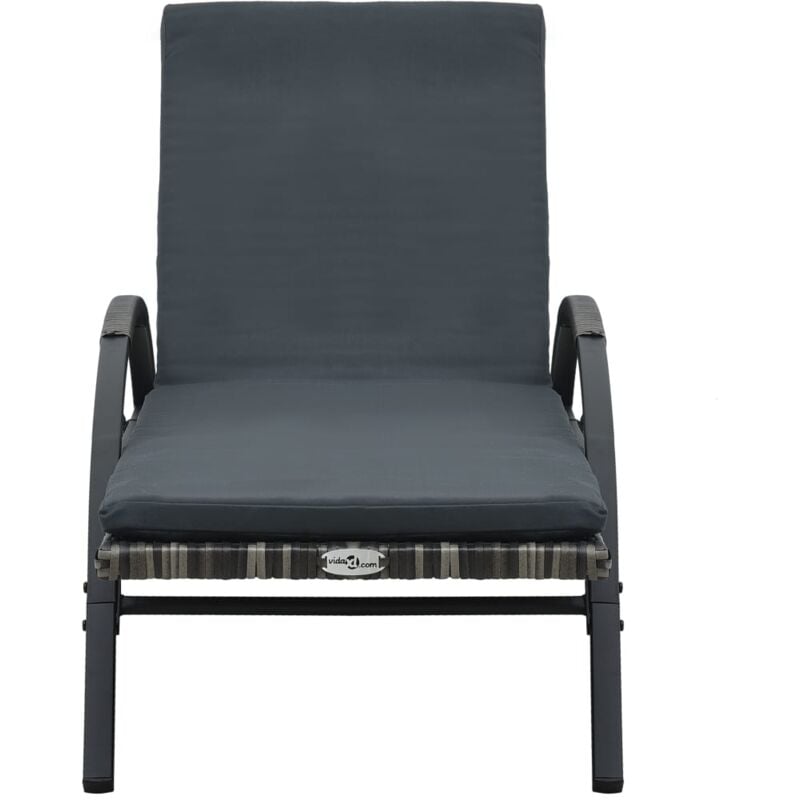 Chaises longues avec table Résine tressée Anthracite Chaises longues avec table Résine tressée Anthracite