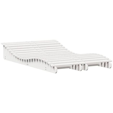 Chaises longues lot de 2 blanc 205x60x31,5 bois massif de pin