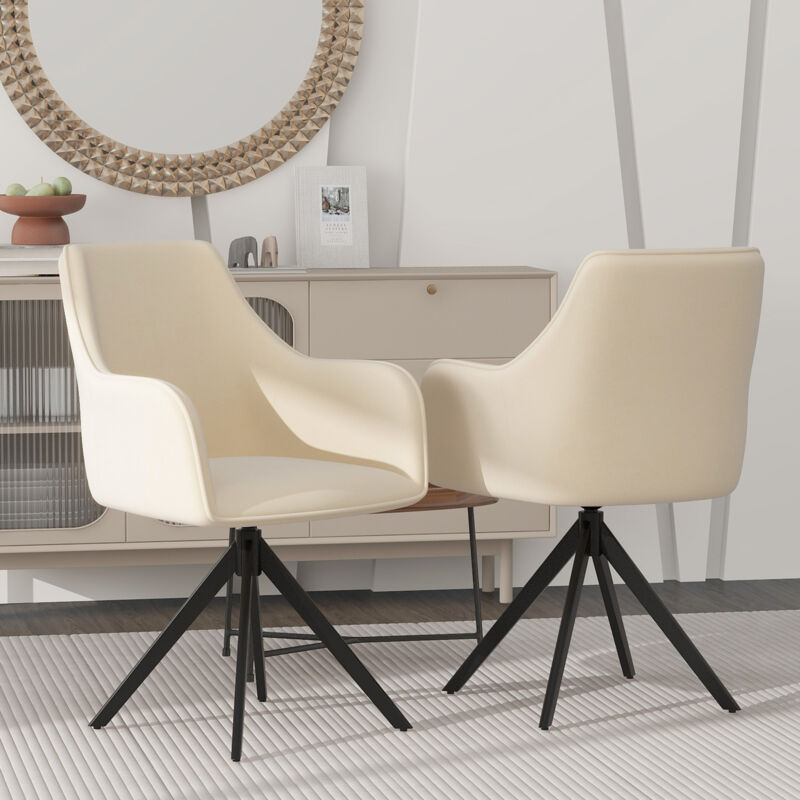 Chaises longues pivotantes à 360°, repose-pieds réglable, fauteuil, velours, beige, 2 articles Hauss Spole