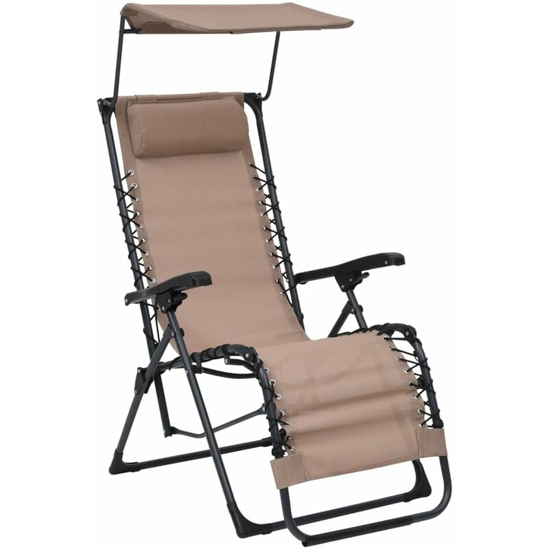 Les Tendances - Chaise pliable de terrasse Textilène Taupe