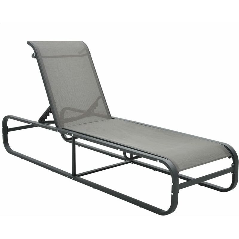 INLIFE Chaise longue Aluminium et textilène