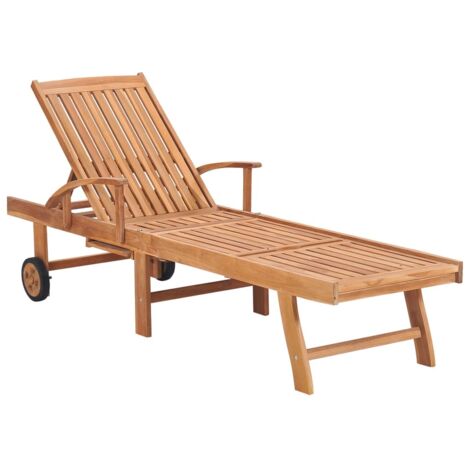 Chaises longues Transat Bain de soleil lot de 2 avec coussin bleu royal Teck solide