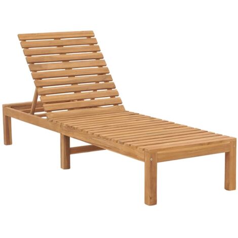 Chaises longues  Transat  Bain de soleil lot de 2 Bois de teck solide