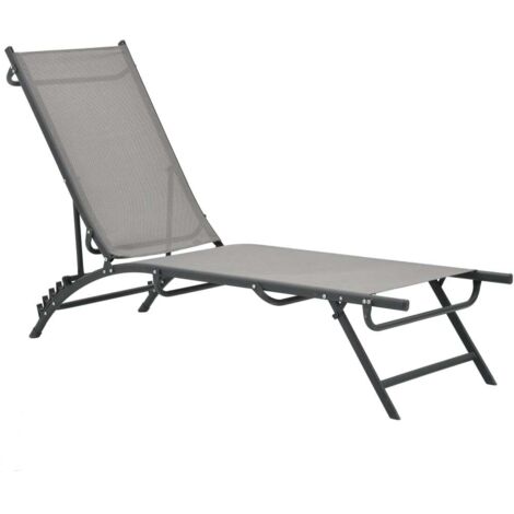 Chaises longues Transat Bain de soleil lot de 2 Textilène et acier