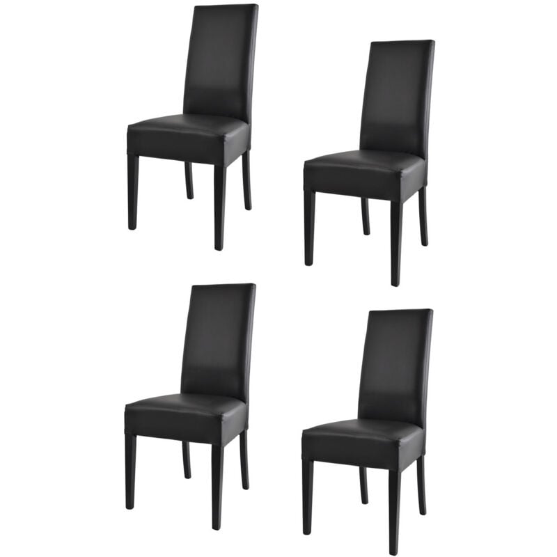 T M C S - Tommychairs - Set 4 chaises glory pour cuisine et salle à manger, structure en bois de hêtre peindré en noir, assise et dossier rembourrés