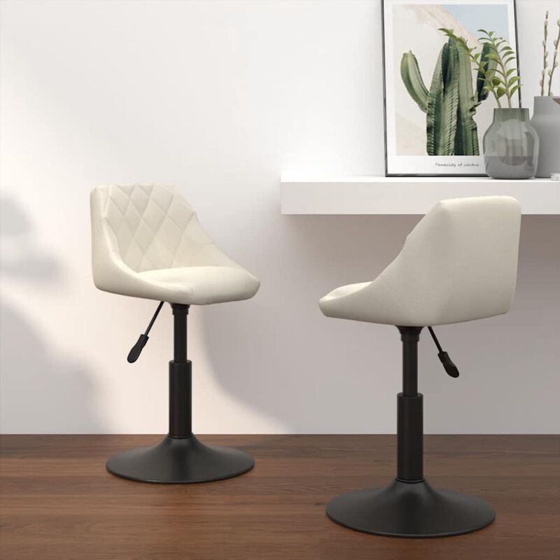 Chaises pivotantes à manger lot de 2 Crème Velours vidaXL