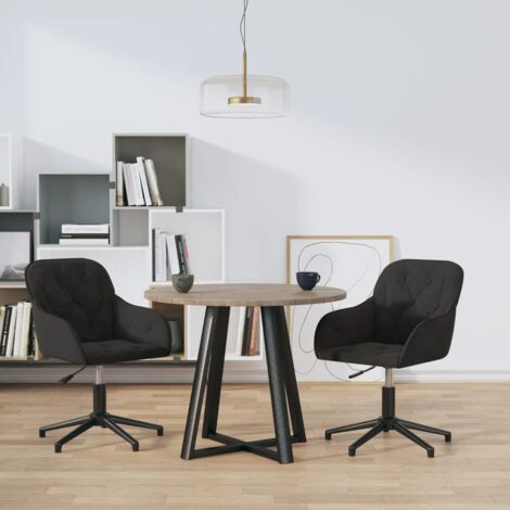 Chaises pivotantes à manger lot de 2 Noir Velours vidaXL