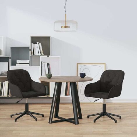 Chaises pivotantes à manger lot de 2 Noir Velours vidaXL