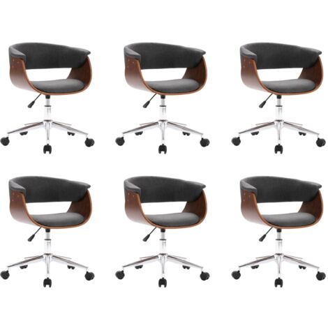 Chaises pivotantes Ă manger lot de 6 gris tissu vidaXL