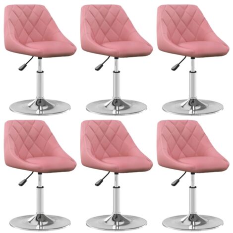 Chaises pivotantes à manger lot de 6 Rose Velours vidaXL