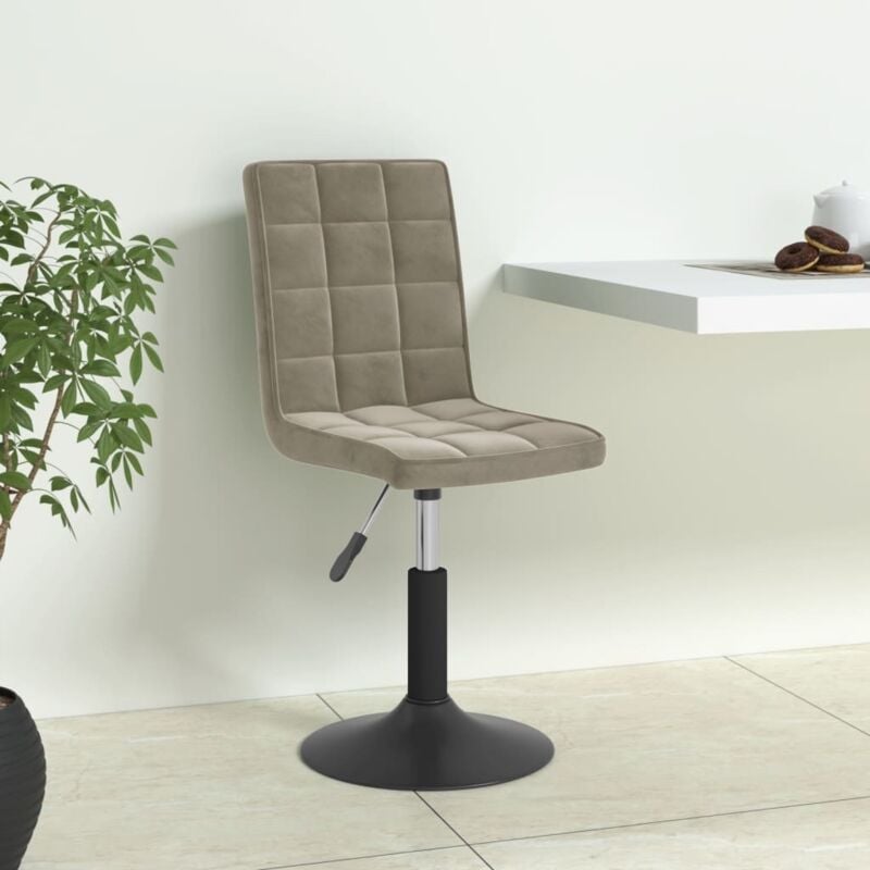Vidaxl - Chaises pivotantes à manger lot de 6 gris clair velours
