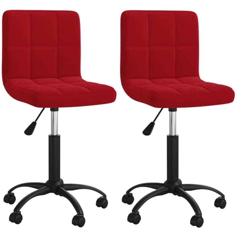 Chaises à manger pivotantes lot de 2 rouge bordeaux velours Vidaxl