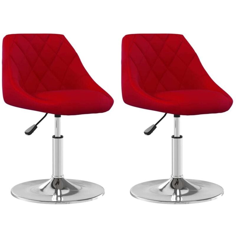 Vidaxl - Chaises pivotantes à manger lot de 2 Rouge bordeaux Velours