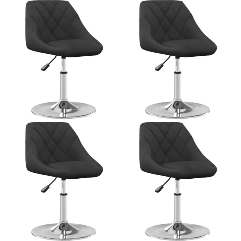 Vidaxl - Chaises à manger pivotantes lot de 4 Noir Velours