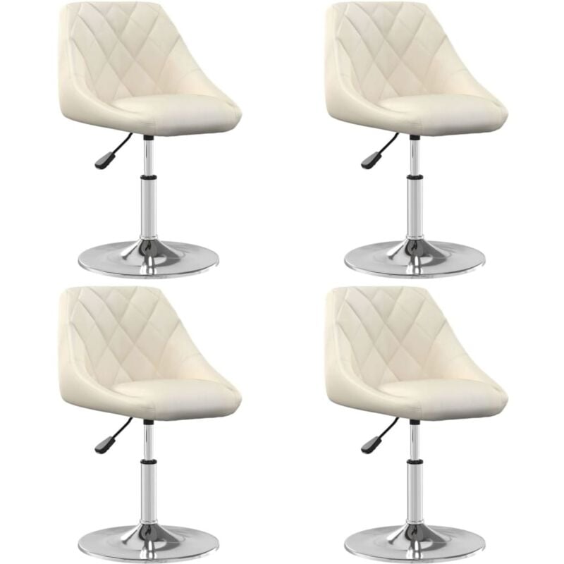 Vidaxl - Chaises à manger pivotantes lot de 4 Crème Velours
