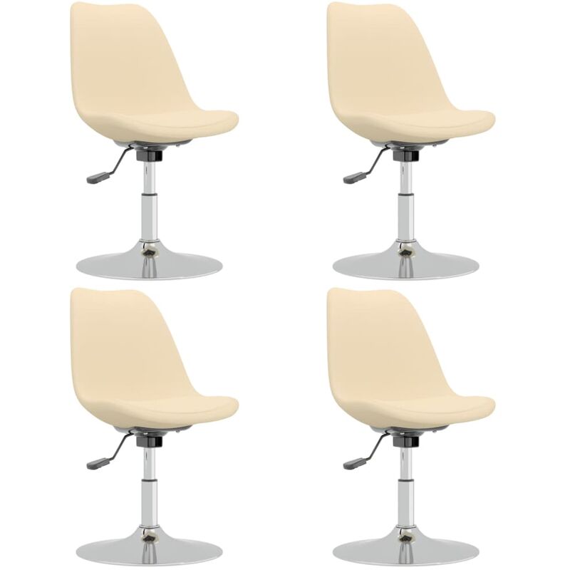 Vidaxl - Chaises pivotantes à manger lot de 4 Crème Tissu