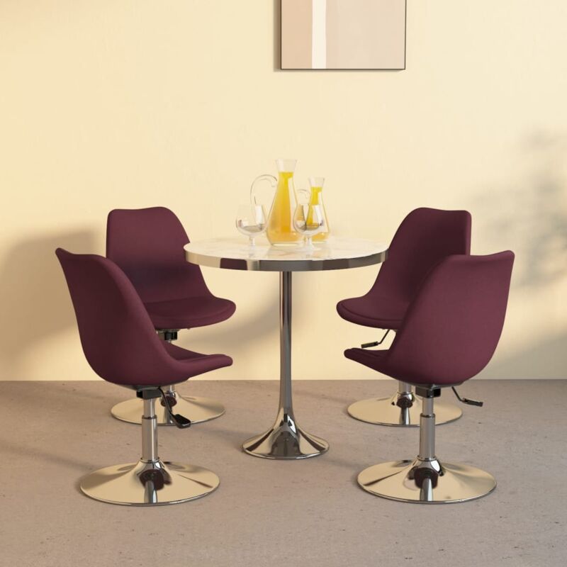 Vidaxl - Chaises pivotantes à manger lot de 4 violet tissu