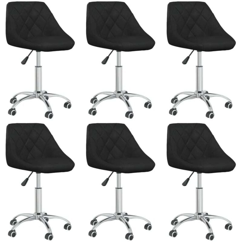 Vidaxl - Chaises pivotantes à manger lot de 6 noir similicuir