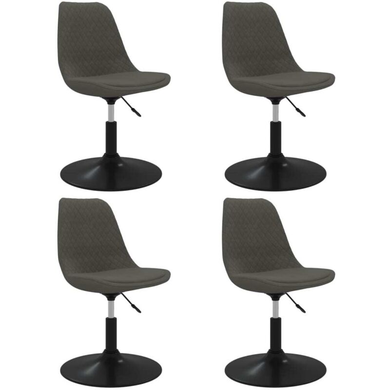 Vidaxl - Chaises pivotantes à manger lot de 4 Gris foncé Velours