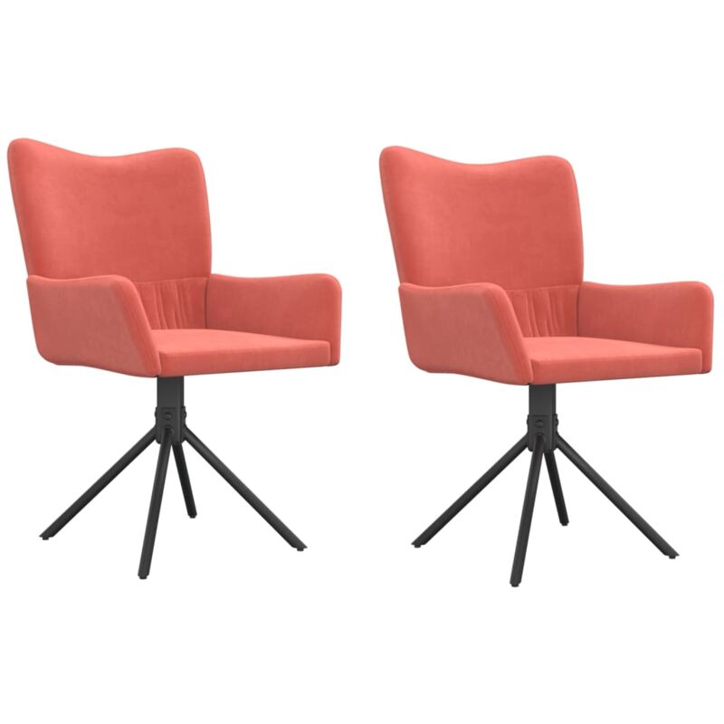 Vidaxl - Chaises pivotantes à manger lot de 2 Rose Velours
