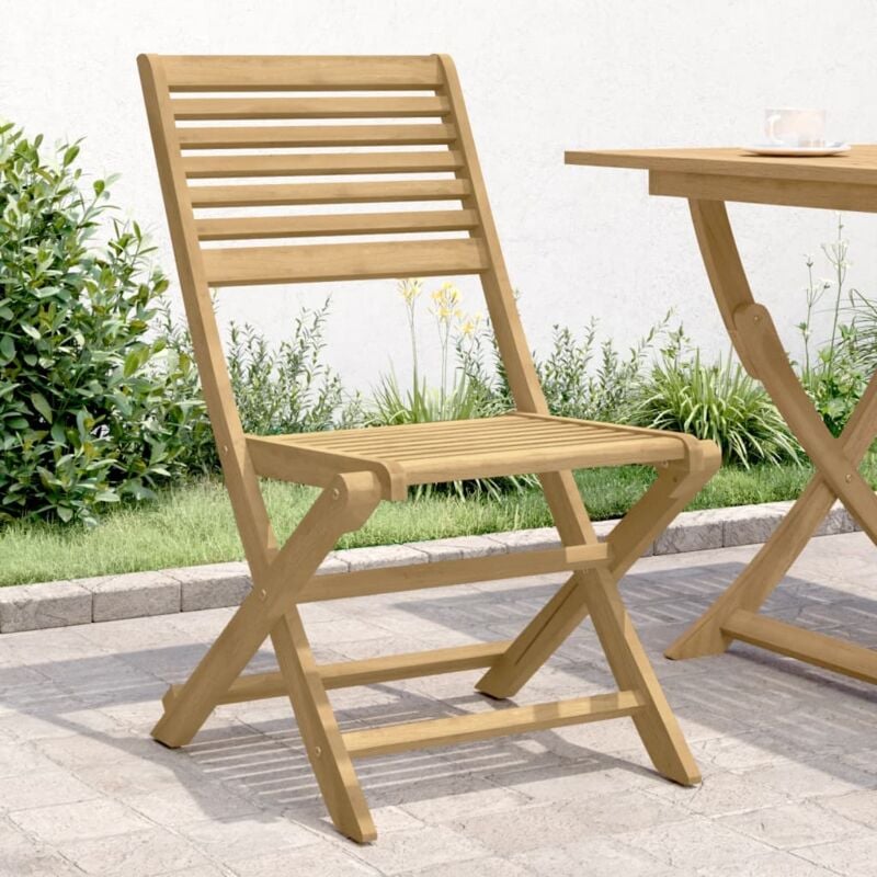 Chaises pliables de jardin lot de 2 bois massif d'acacia Vidaxl