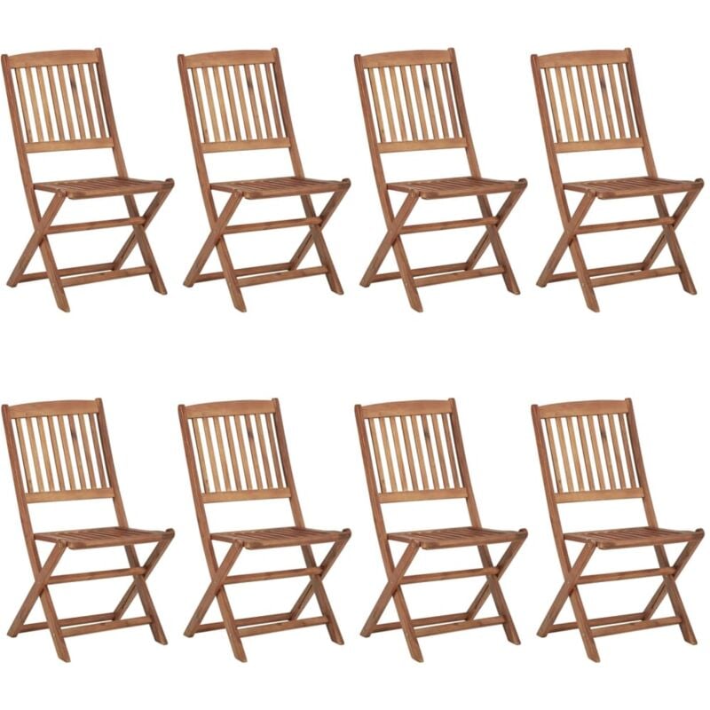 Vidaxl - Chaises pliables d'extérieur 8 pcs Bois d'acacia solide