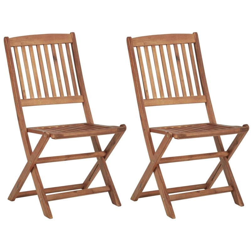 Chaises pliables d'extérieur lot de 2 Bois d'acacia solide vidaXL