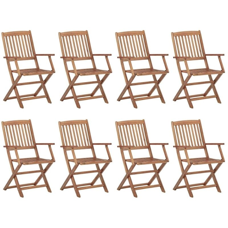 Vidaxl - Chaises pliables d'extérieur 8 pcs Bois d'acacia solide
