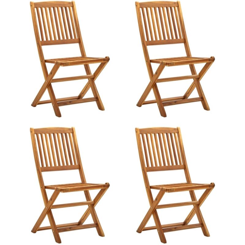 vidaXL Klappstühle, 4 Stück, massives Akazienholz