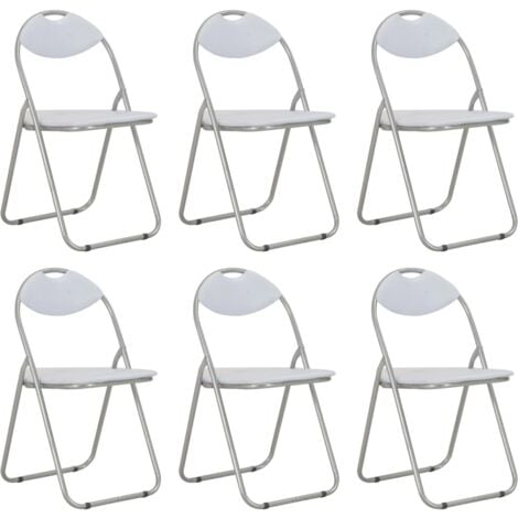 PROLENTA PREMIUM Chaises pliantes à manger lot de 6 blanc similicuir - The Living Store