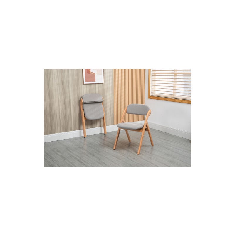 Okwish - Lot de 2 chaises pliantes avec assise rembourrée, chaises de salle à manger avec housse amovible, pour invités, cuisine, bureau, mariage,