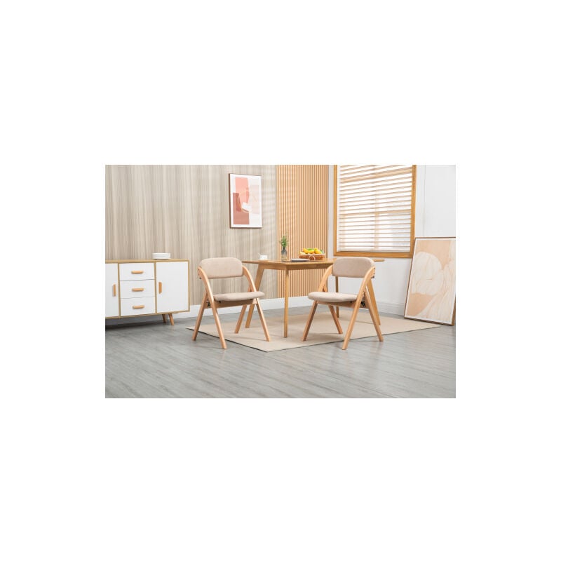 Okwish - Lot de 2 chaises pliantes avec assise rembourrée, chaises de salle à manger avec housse amovible, pour invités, cuisine, bureau, mariage,