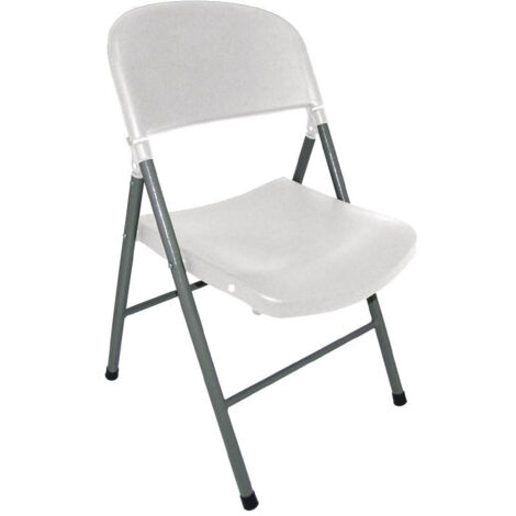 Chaises Pliantes Blanches et Grises - Lot de 2 - Bolero